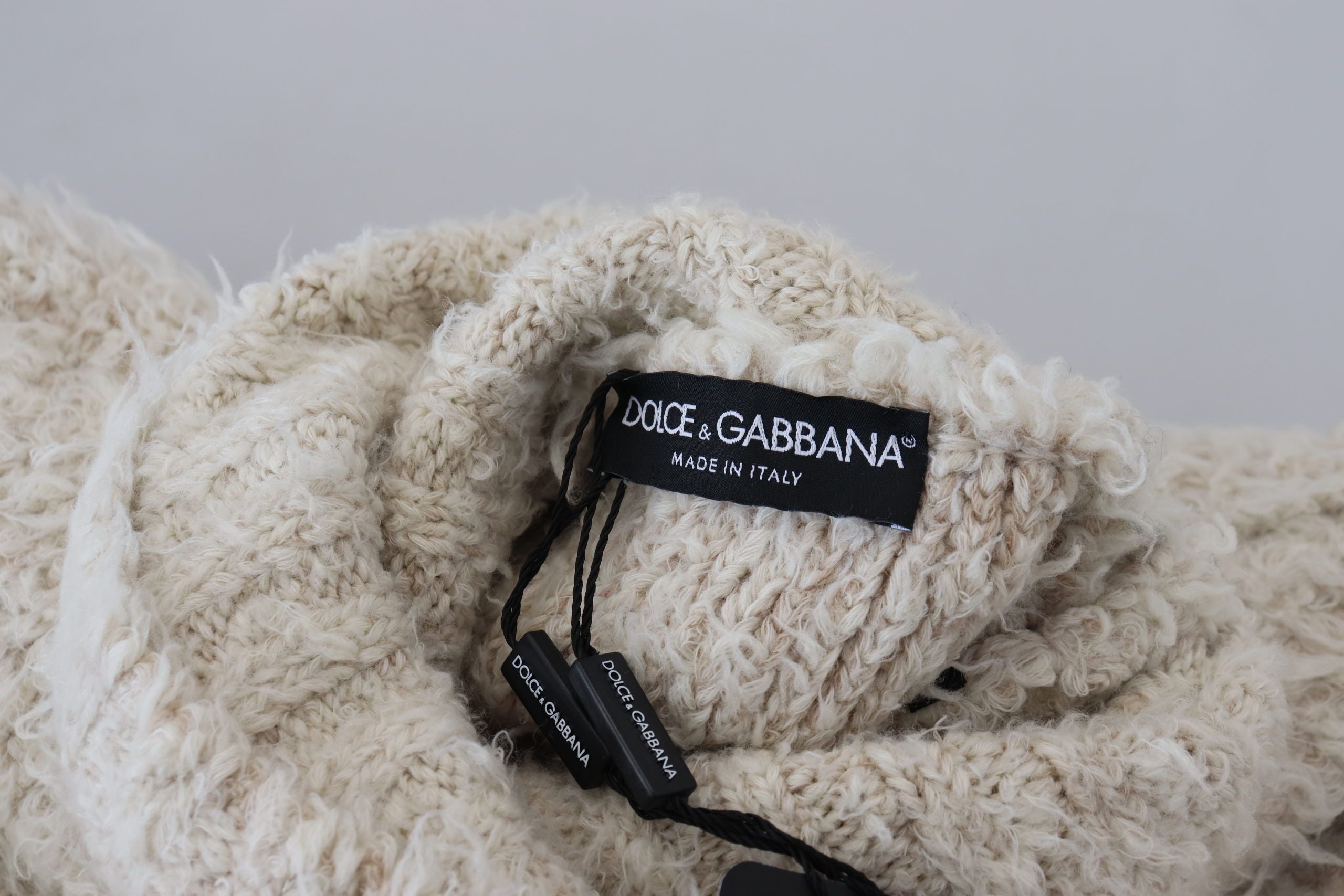 Dolce & Gabbana Elegant wool blend turtleneck sweater in cream